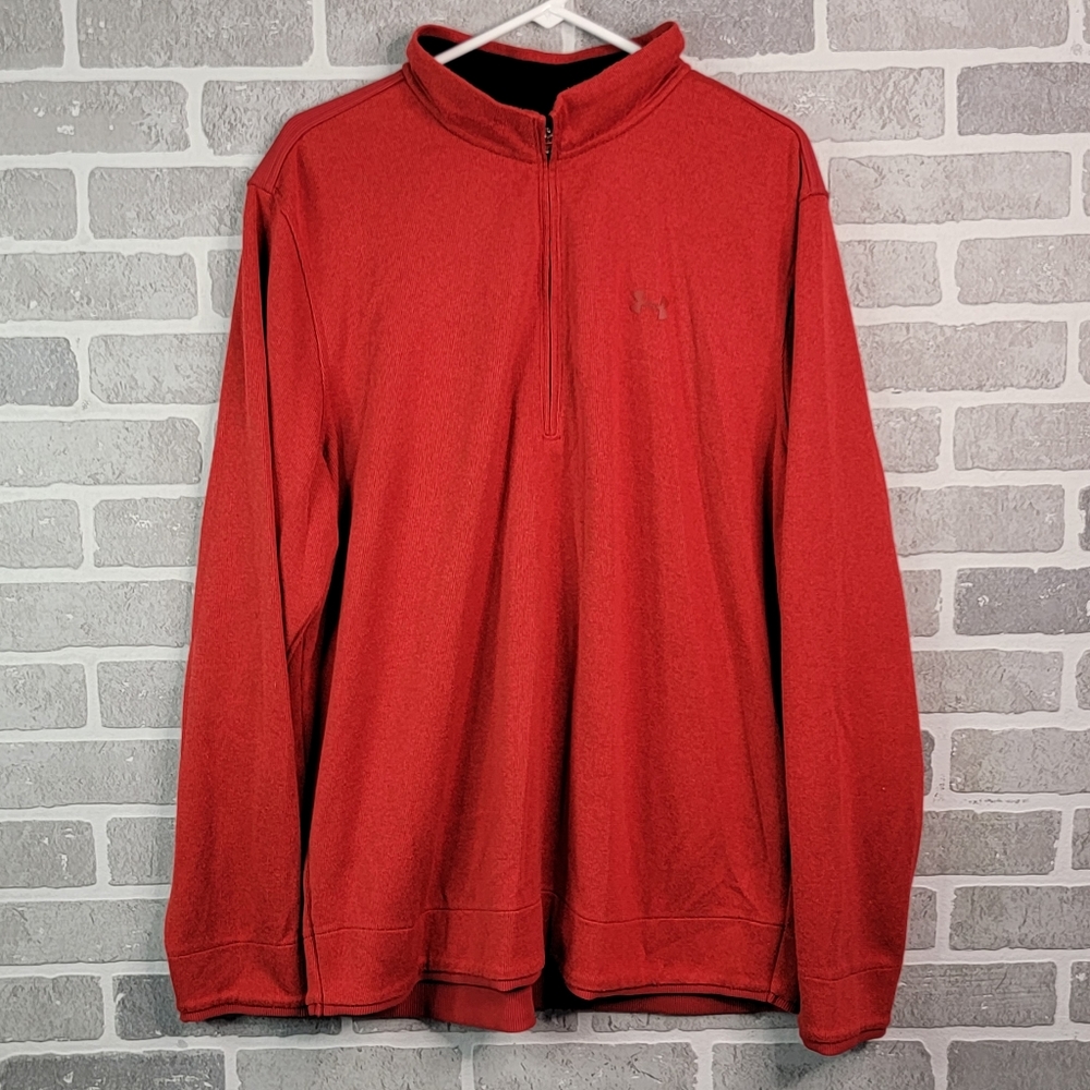 Under Armour Loose Golf Cold Gear Half Zip Pull Burnt Orage Men's Size XXL